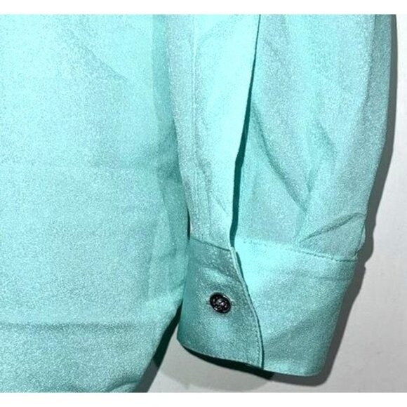 Calvin Klein Womens Long Sleeve Aqua Blouse Size S Polyester - Picture 8 of 10
